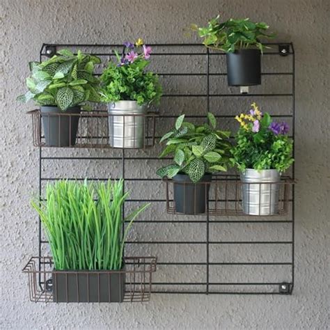 Meshable Grellis Grid Stylish Steel Wall Mounted Plant Stand Holder ...