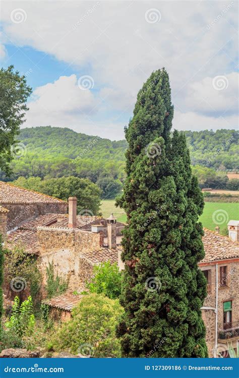 Typical Spanish Landscape in the Suburbs of Figueres. Spain Stock Photo ...