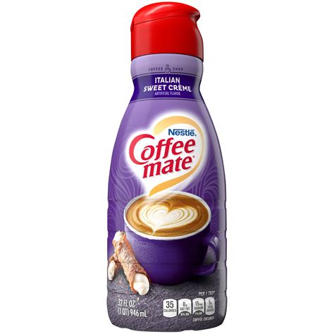 Coffee Mate Non- Dairy Liquid Coffee Creamer, Italian Sweet Cr´me, 32 ...