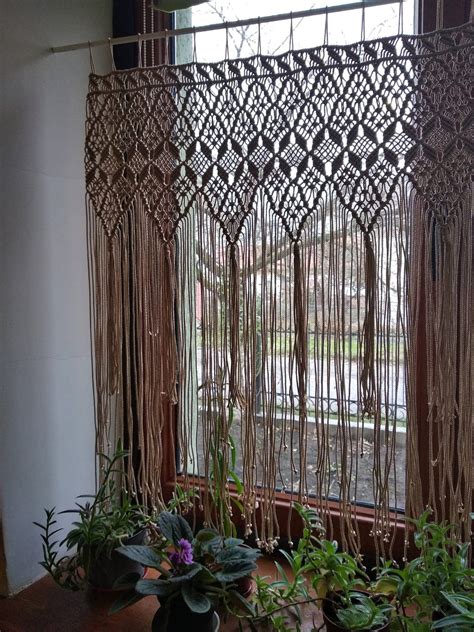 Macrame Window Curtain Patterns 的图像结果