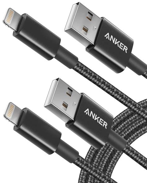Anker iPhone Charger Cable, (2-Pack) 6ft, Premium Nylon USB-A to ...