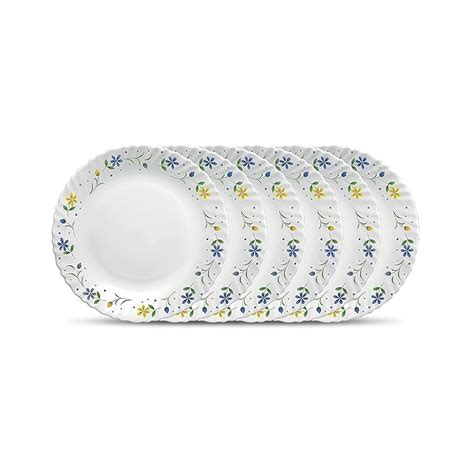 Buy La Opala Diva Classique Collection Opal Glass Crockery | Full Plate ...