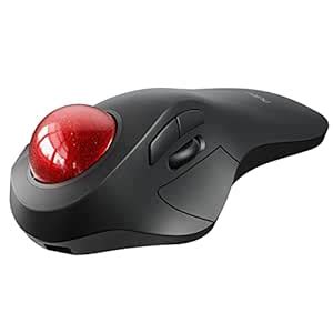 Wireless Trackball Mouse, Rechargeable Ergonomic Design, Index Finger ...
