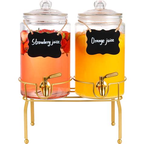 Drink Dispensers for Parties,1 Gallon Beverage Dispenser with Stand, [2 ...
