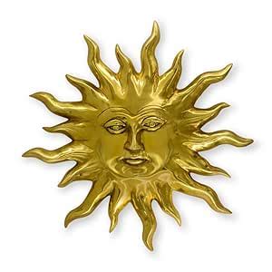 Buy MAHAVASTU Decorative Brass Statue - Sun | Surya Dev Face Wall ...