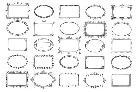 Hand drawn doodle frames collection | Free Vector