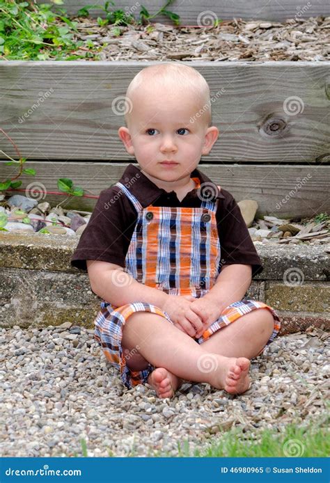 Little Boy Pose Portrait Lay On The Floor On White Stock Photo ...