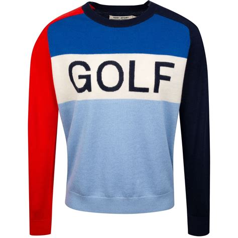 Womens Cashmere Golf Sweater Tory Navy/Ace Blue | Hoodie | Tory Sport ...