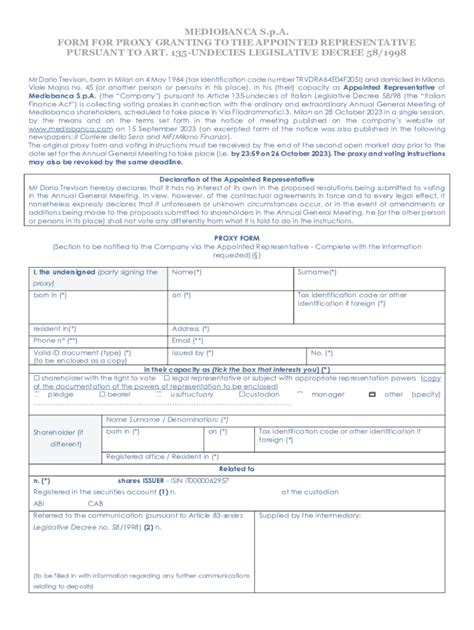 Fillable Online 1 ANNEX A PROXY FORM FOR THE SOLICITATION OF ... Fax ...
