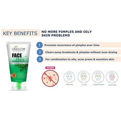 Buy OXYGLOW HERBALS FACE WASH NEEM TULSI|CLEANSES & PREVENTS PIMPLES (100 GRAM) Online & Get ...