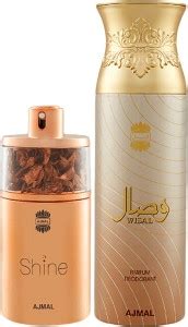 Ajmal Shine EDP 75ML and Wisal Deodorant Fragrance 200ML For Women ...