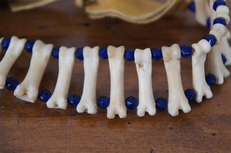 Vtg Native American Beaded Raccoon Penis Bone Choker Pendant Love ...