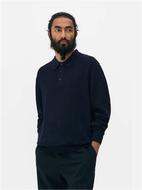 Mens Green Long Sleeve Polo Jumper | Primark