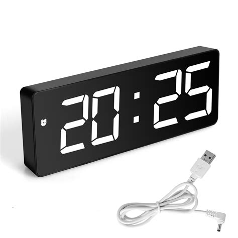 Digital Alarm Clock, Led Mirror Clock For Bedroom, Home, Office B ギフ_包装