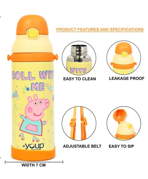 YOUP Logan Peppa Pig BPA Free Insulated Stainless Steel Thermo Bottle ...