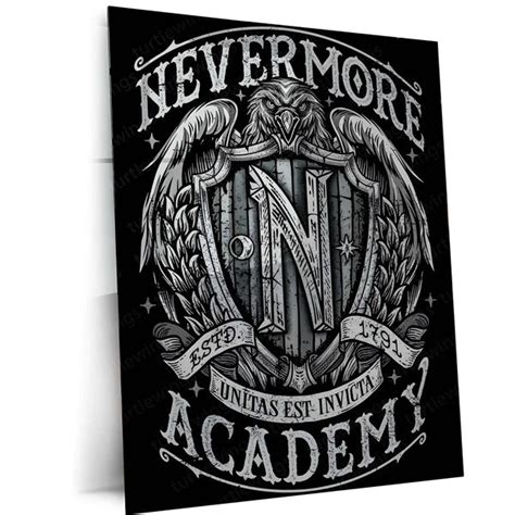 Movies & Series Metal Poster | Nevermore Academy – Gothic Crest of Sha ...