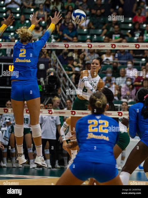September 4, 2022 - Hawaii outside hitter Riley Wagoner (6) hits the ...
