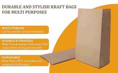 e kysa basics Brown Kraft Paper Carry/Gift/Cloth/Grocery Recycled Eco ...