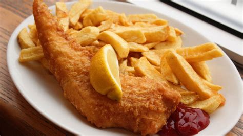 Download Fish And Chips With Lemon And Ketchup Wallpaper | Wallpapers.com
