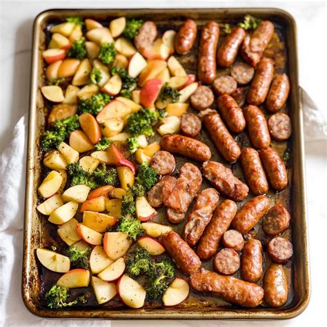 Chicken Apple Sausage Sheet Pan Dinner - Lora Chef