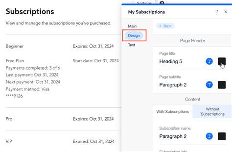 Image result for My Subscriptions Page
