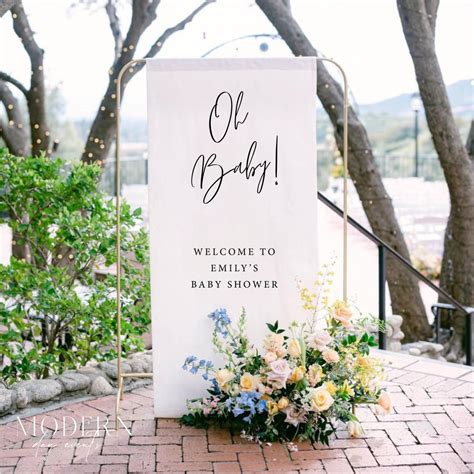 Linen Baby Shower Sign, Fabric Sign, White, Custom, Welcome Sign, Event ...