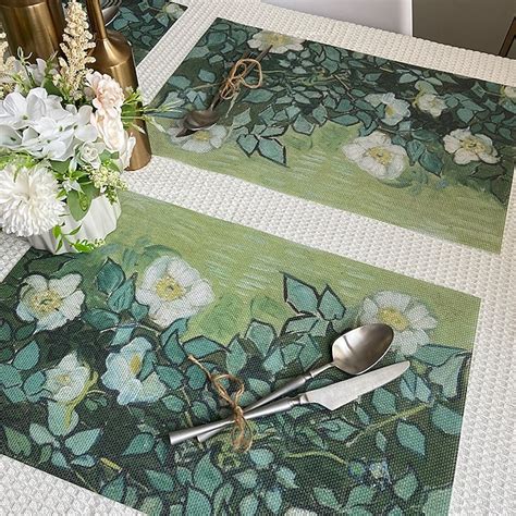Van Gogh Painting Placemats Woven Placemat Vinyl Washable Heatproof ...