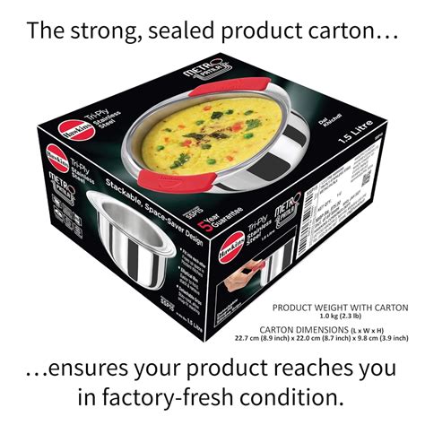 Hawkins Steel Triply Patila 1.5l Ssp15 Cookware