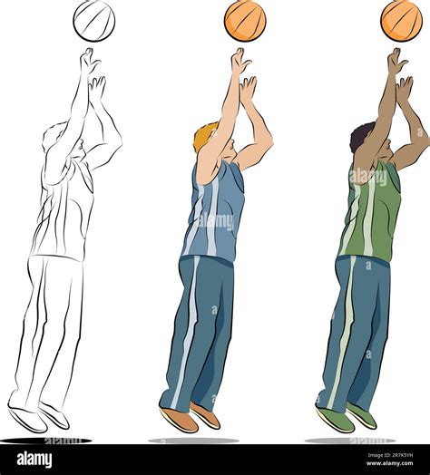 An image of a basketball player line drawing Stock Vector Image & Art ...