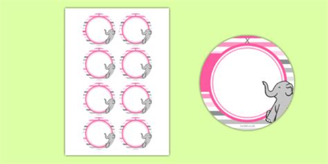 Baby Shower Name Tags Pink Themed