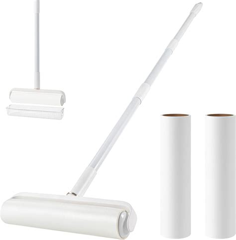 Amazon.com: Floor Lint Roller Long Handle with Cover and 2 Refills for ...