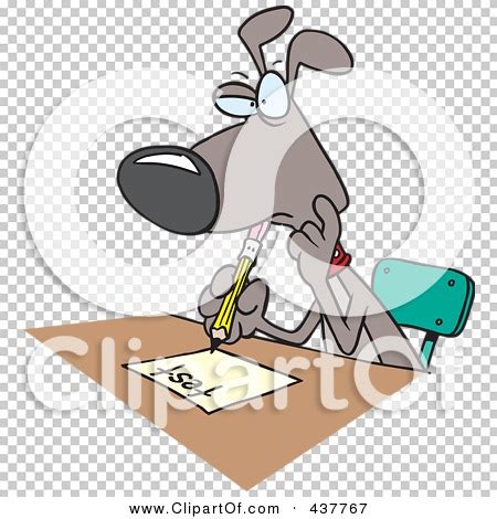 Royalty-Free (RF) Clip Art Illustration of a Cartoon School Dog Taking ...