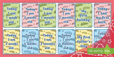 My First Year Milestone Pack - Cars (teacher made) - Twinkl