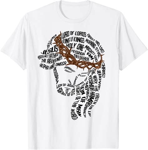 Christian Names of Jesus Christ Face Gospel Religious Bible T-Shirt ...