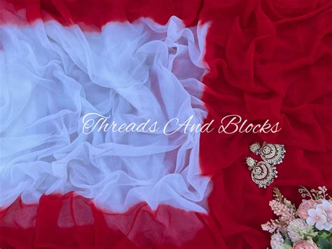 Buy Red and White Phaganiya Saree for Women Online in India | Threads ...