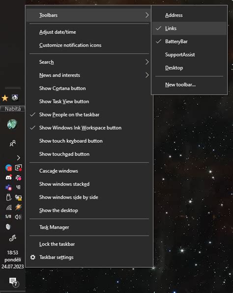 Image result for Taskbar PopupMenu