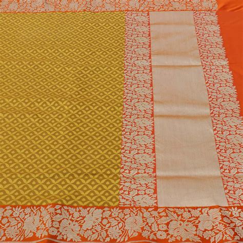 Mustard Pure Katan Silk Banarasi Handloom Saree - Tilfi