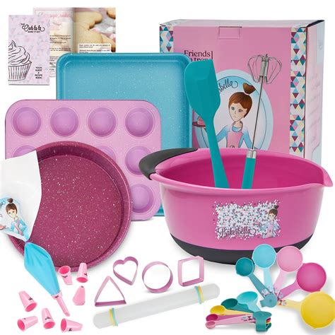 Amazon.com: Kids Baking Sets for Girls - Real baking Kit for kids cooking - Durable Baking ...