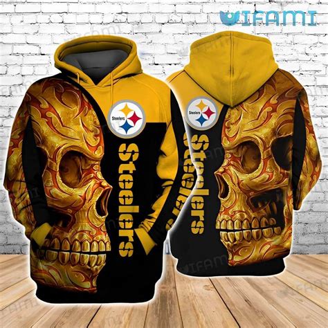 Steelers Hoodie 3D Floral Skull Pittsburgh Steelers Gift - Bluefink