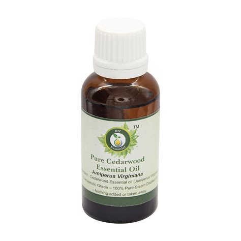R V Essential Pure Cedarwood Essential Oil 10ml- Juniperus Virginiana ...