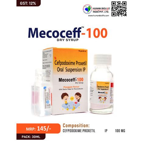 MECOCEFF 100 DRY SYRUP WITH WATER Human Biolife India Pvt. Ltd.
