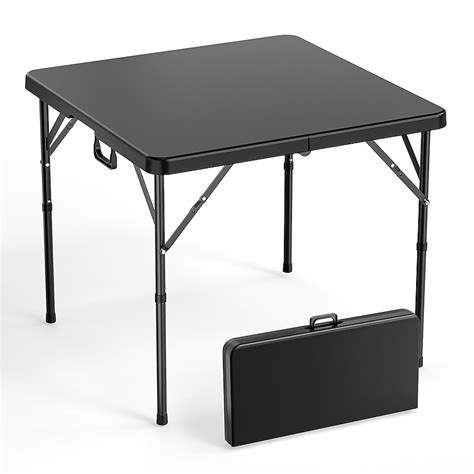 VINGLI 34-in W Black Fold in Half Square Table and Bi-Folding ...