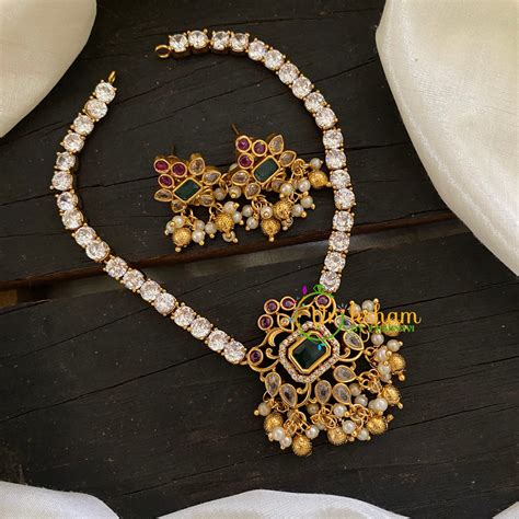 AD Stone Designer Addigai Short Neckpiece -G7736 – vrikshamindia