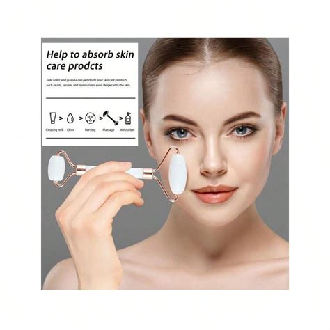 Conjunto de Massagem com Rolo de Quartzo Rosa em Formato de Coração ...