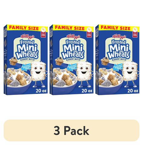(3 pack) Kellogg's Frosted Mini-Wheats Breakfast Cereal, Kids Cereal ...