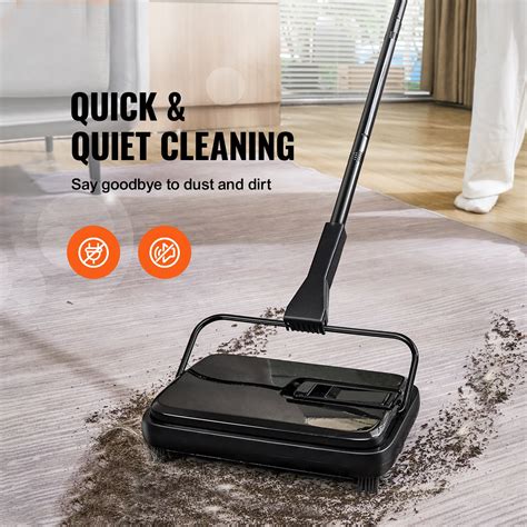 VEVOR Carpet Sweeper, 200 mm Sweeping Paths, Floor Sweeper Manual Non ...