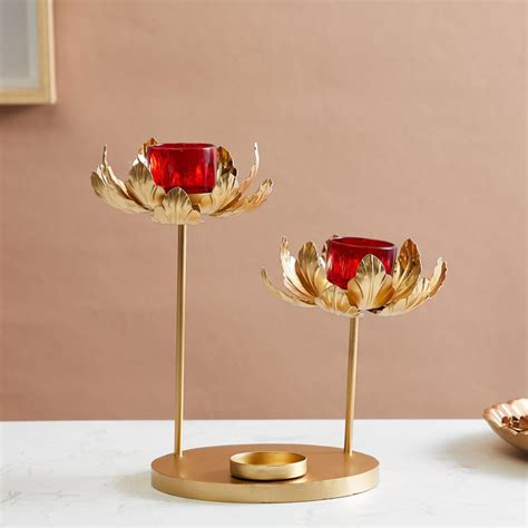 Buy Corsica Kamal Metal and Glass Multi T-Light Holders from Corsica by ...