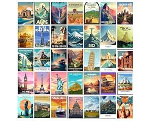 Posters Inc Pack Of 36 World Wonders Posters,Wall Decoration Items For ...