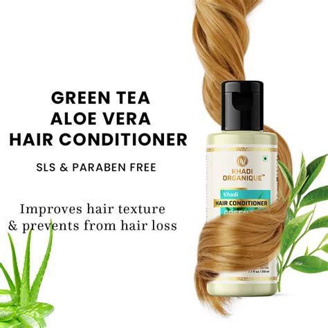 Khadi Organique Green Tea Aloe Vera Hair Conditioner - Sls & Paraben F