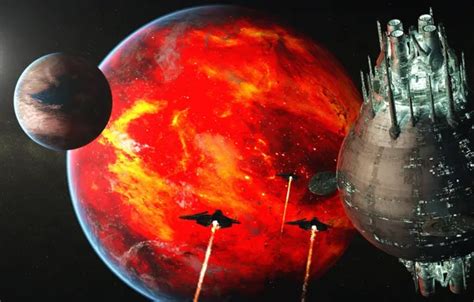 Wallpaper space, future, the moon, ships, station, space, satellites ...